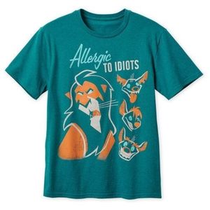 Disney Lion King "Allergic to Idiots" Teal Tee ~2X